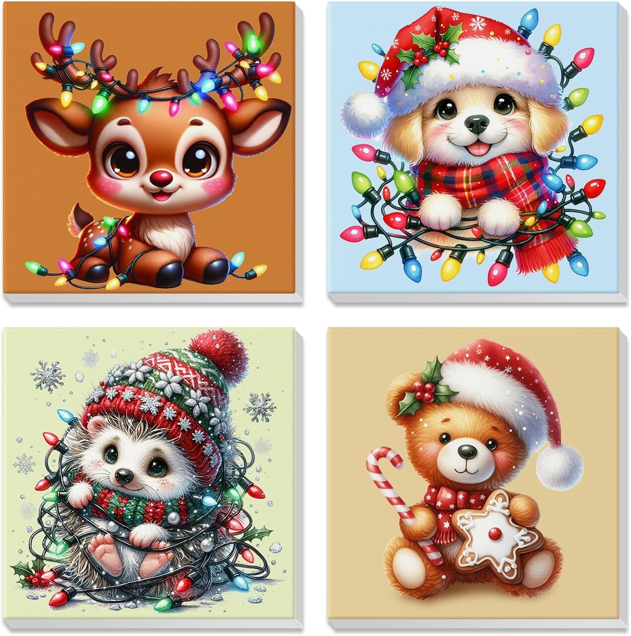 Christmas Cartoon Paint by Number Kits for Kids Adults Beginners(Cartoon2)7.87 x 7.87 x 2.83 inches